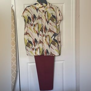 Blouse with matching pants, brand new, Worthington.